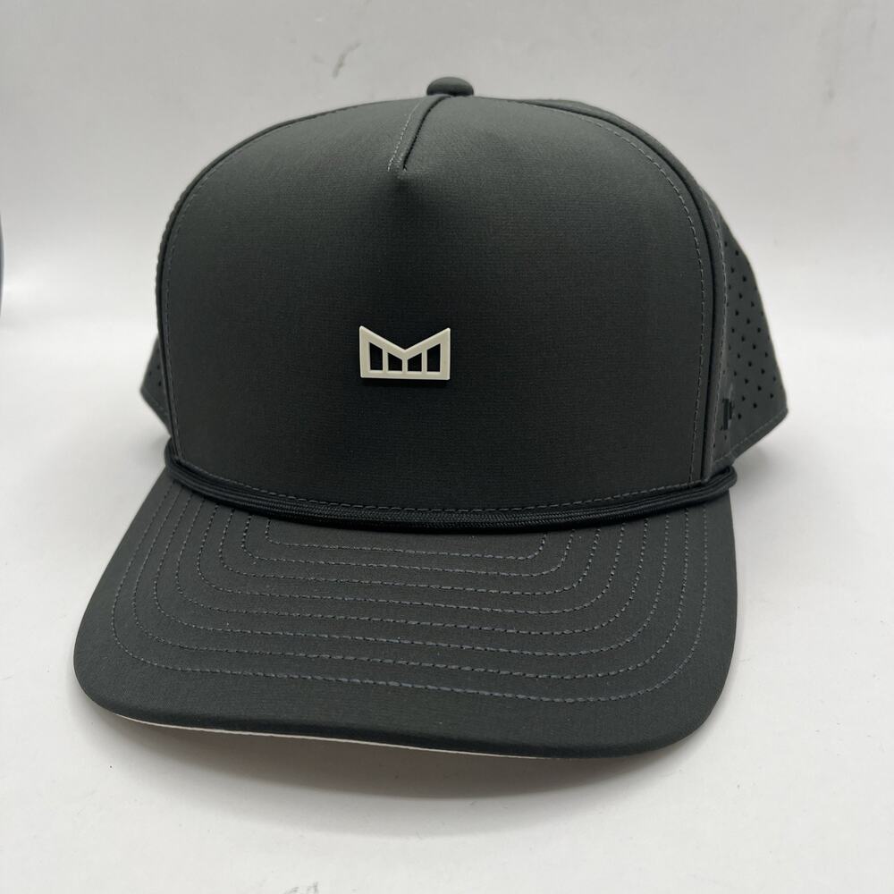 Melin Odysea Hydro Rope Snapback Hat Bulls Icon Black Adjustable Sz Classic NWT